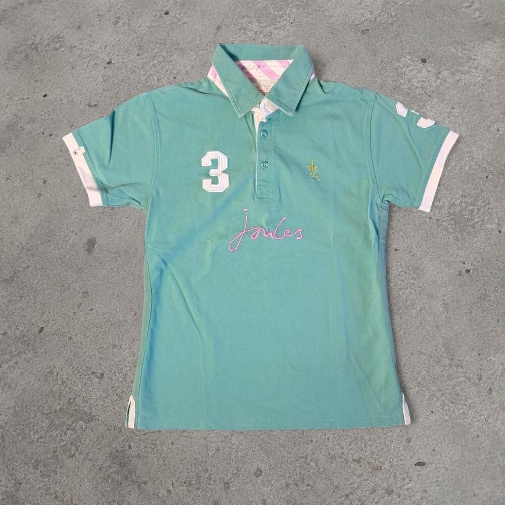 Joules Womens Polo Mint Green Rugby Style #3 Embroidered Size Medium